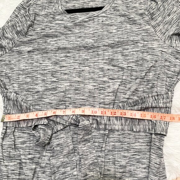 Women Sunny Girl Crew Neck Wrap Midi Dress in Heathered Gray Size 2X - Picture 4 of 9